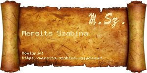 Mersits Szabina névjegykártya